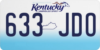 KY license plate 633JDO