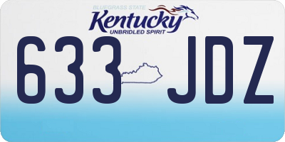 KY license plate 633JDZ