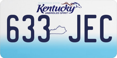 KY license plate 633JEC