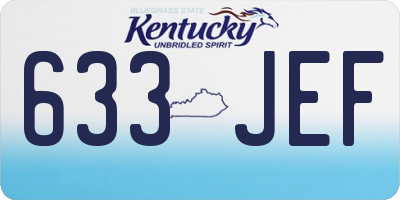 KY license plate 633JEF