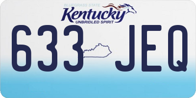 KY license plate 633JEQ