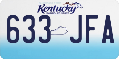 KY license plate 633JFA