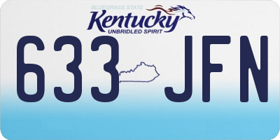 KY license plate 633JFN