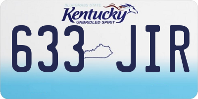 KY license plate 633JIR
