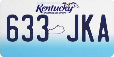 KY license plate 633JKA