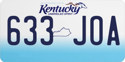 KY license plate 633JOA