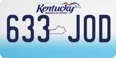 KY license plate 633JOD
