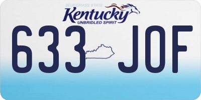 KY license plate 633JOF