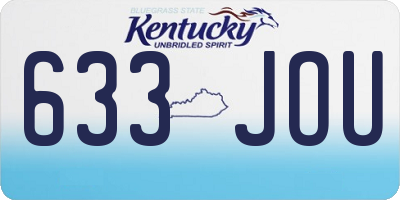 KY license plate 633JOU