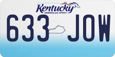 KY license plate 633JOW
