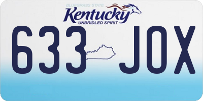 KY license plate 633JOX