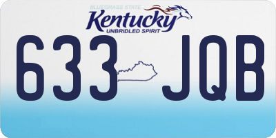KY license plate 633JQB