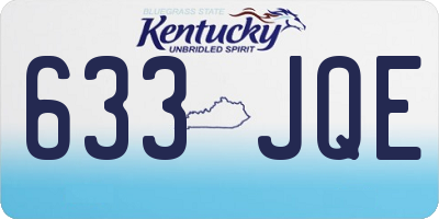KY license plate 633JQE
