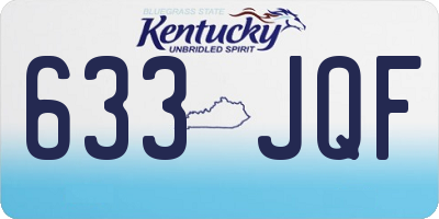 KY license plate 633JQF