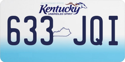 KY license plate 633JQI