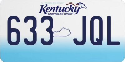 KY license plate 633JQL
