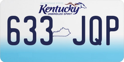 KY license plate 633JQP