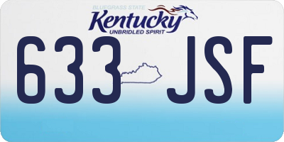 KY license plate 633JSF
