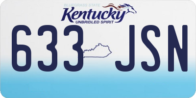 KY license plate 633JSN