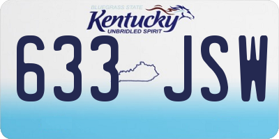 KY license plate 633JSW