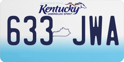 KY license plate 633JWA