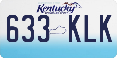 KY license plate 633KLK