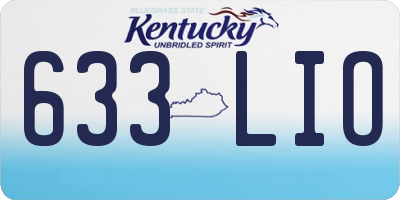 KY license plate 633LIO