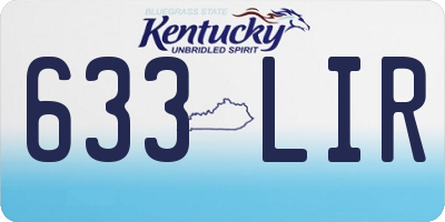 KY license plate 633LIR