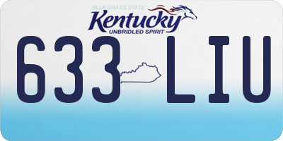 KY license plate 633LIU