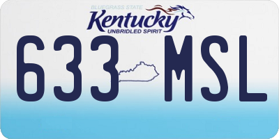 KY license plate 633MSL