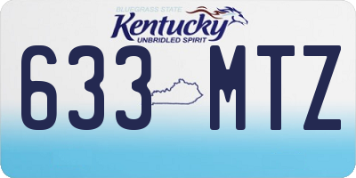 KY license plate 633MTZ