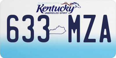KY license plate 633MZA