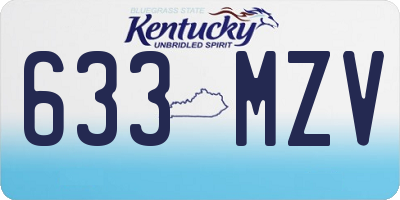 KY license plate 633MZV