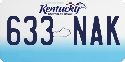 KY license plate 633NAK