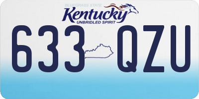 KY license plate 633QZU