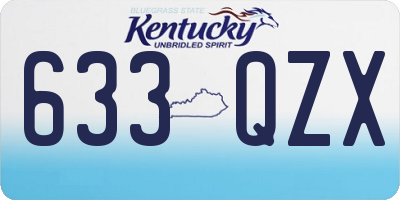 KY license plate 633QZX