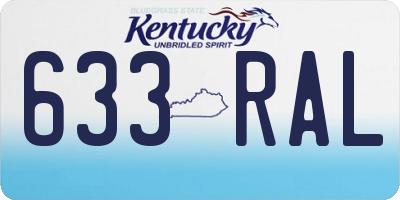 KY license plate 633RAL