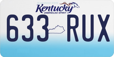 KY license plate 633RUX