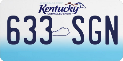 KY license plate 633SGN