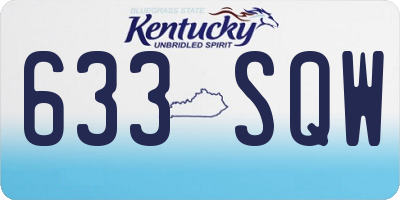 KY license plate 633SQW
