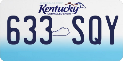KY license plate 633SQY