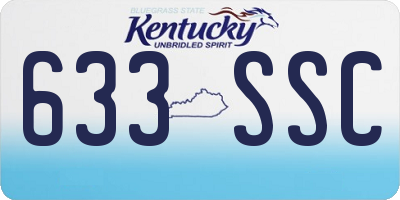 KY license plate 633SSC