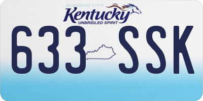 KY license plate 633SSK