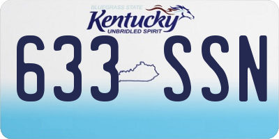 KY license plate 633SSN