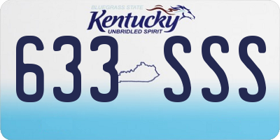 KY license plate 633SSS