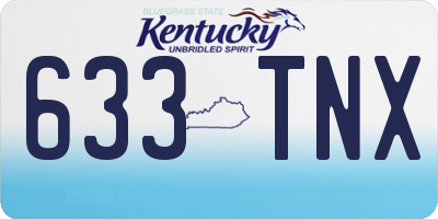KY license plate 633TNX