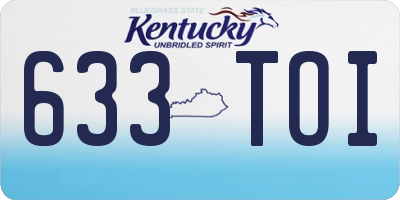 KY license plate 633TOI