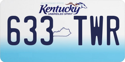 KY license plate 633TWR