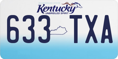 KY license plate 633TXA