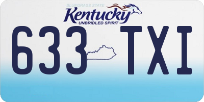 KY license plate 633TXI